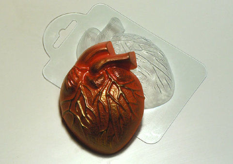 Живое сердце форма пластиковая