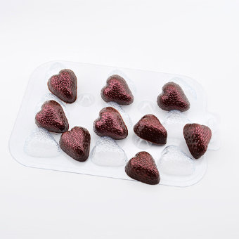 Шоко клубника пластиковая форма для шоколада