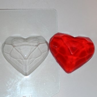 Гранёное сердце пластиковая форма для мыла