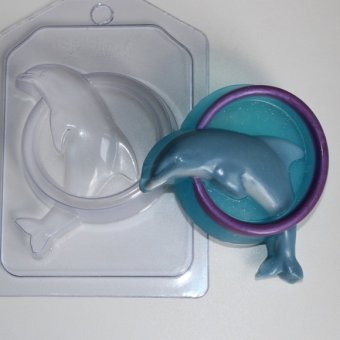 Дельфин в обруче пластиковая форма для мыла